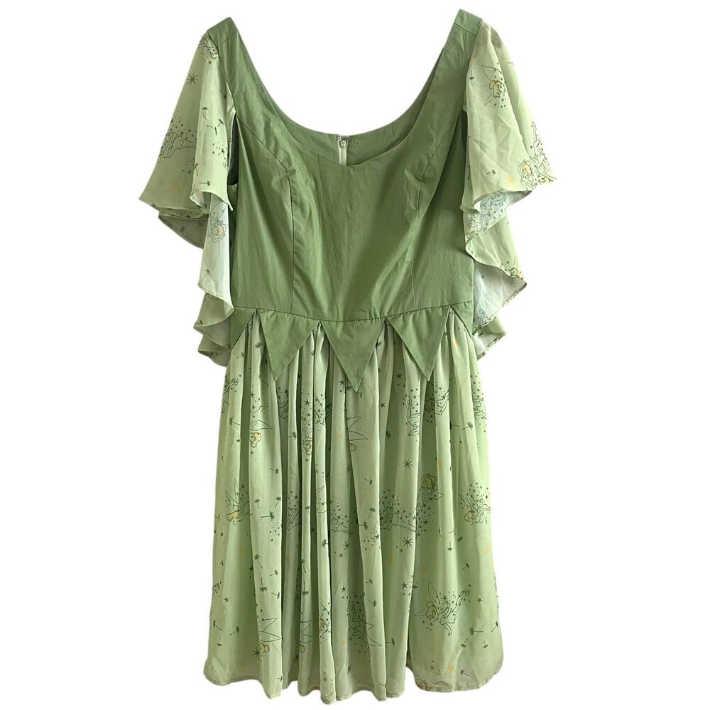 Her Universe Disney Peter Pan Tinker Bell Retro Dress L Cosplay Costume Fantasy - Picture 2 of 13